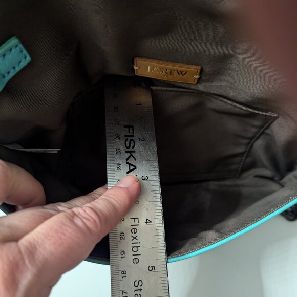 New J Crew Tiffany Blue Leather Envelope Bag with Chain - Picture 15 of 16